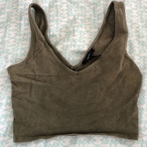 Faded army green crop top